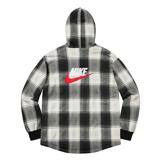 Skjorta Supreme Plaid Hooded Sweatshirt Svart | SUP-FW18-516