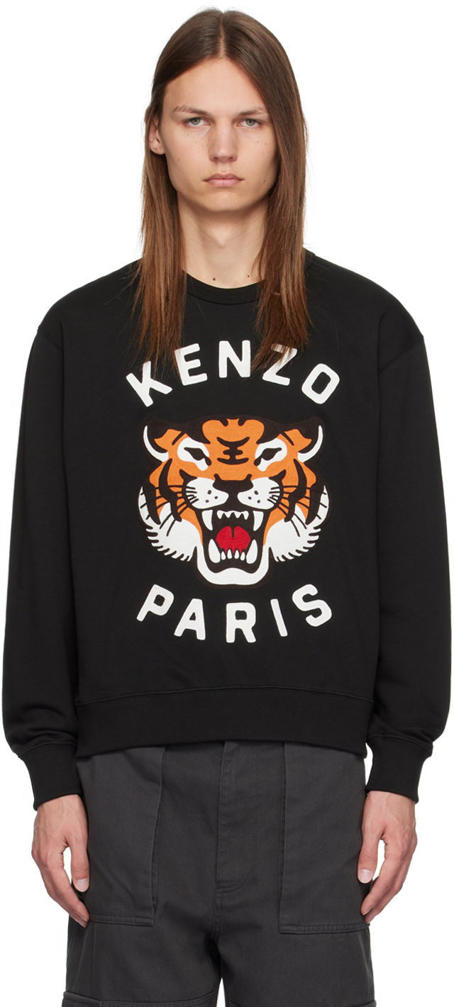 Sweatshirt KENZO Black Paris Lucky Tiger Sweatshirt Svart | FE68SW1064MF