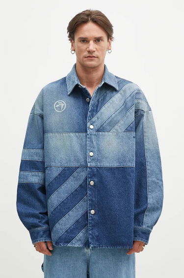 Skjorta Ambush Patchwork Denim Shirt Oversize Blå | BMYD003F24DEN0014400, 0