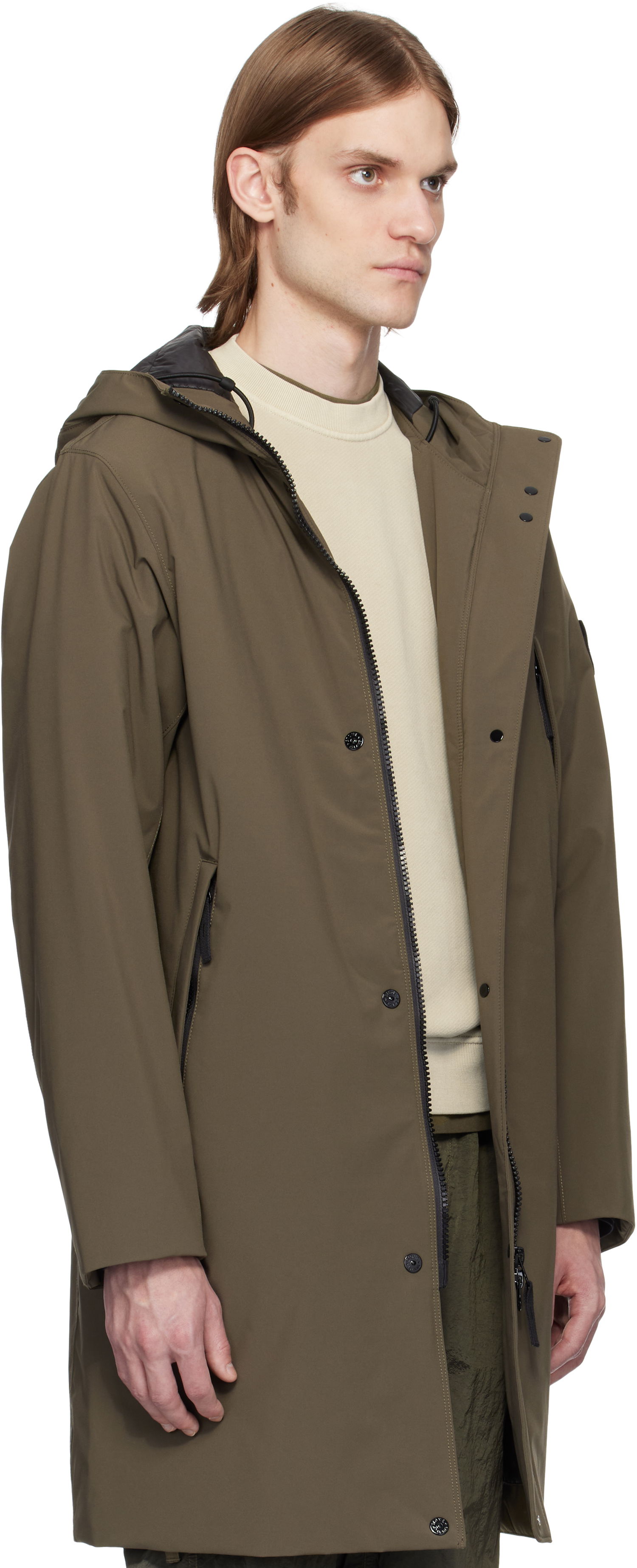 Regnrock Stone Island Stone Island Soft Shell-R E.Dye Technology Coat Grön | K1S15 7100001 S0A27, 1