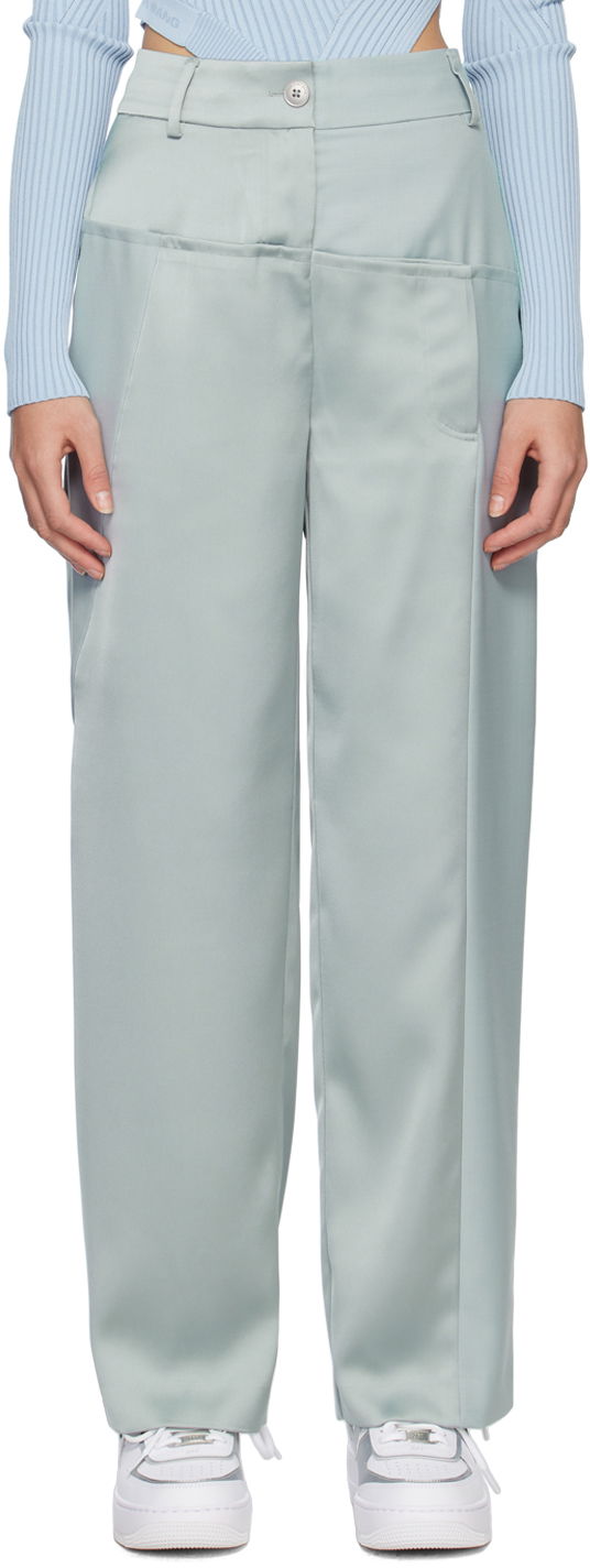 Byxor Feng Chen Wang Feng Chen Wang Paneled Trousers Blå | FWS15TR14