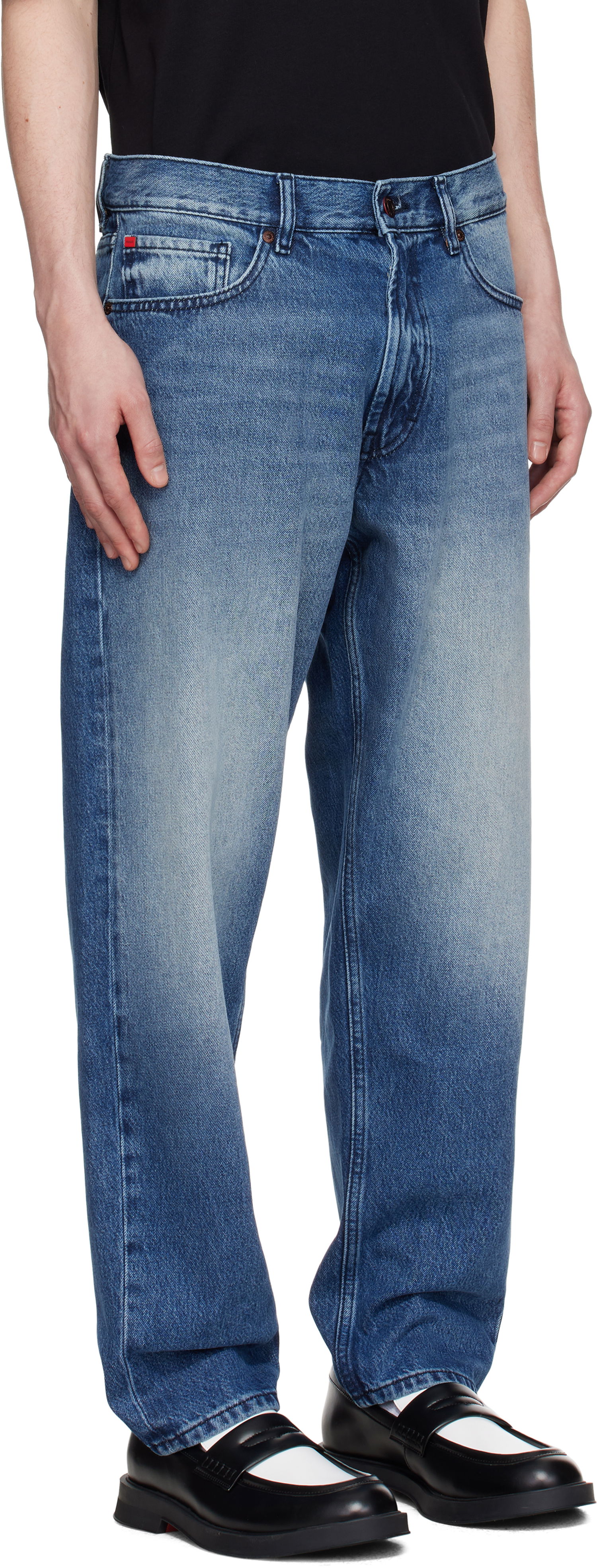 Jeans BOSS Hugo Relaxed Tapered-Fit Jeans Blå | 50537707, 1