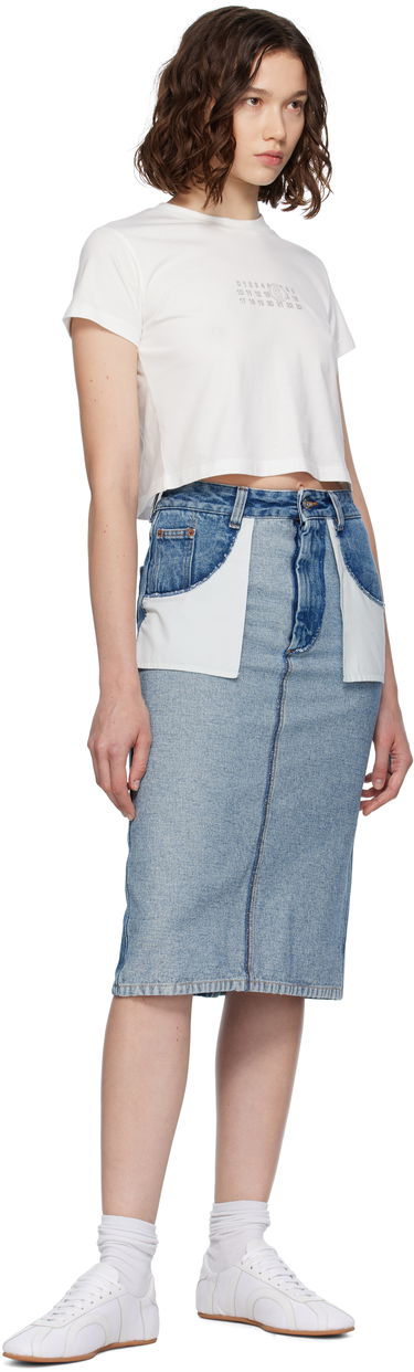 Kjol Maison Margiela MM6 Maison Margiela Faded Denim Midi Skirt Blå | S52ME0024 M30018, 3