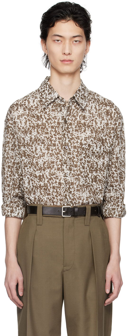 Skjorta LEMAIRE Regular Print Shirt Vit | SH1095 LF1242
