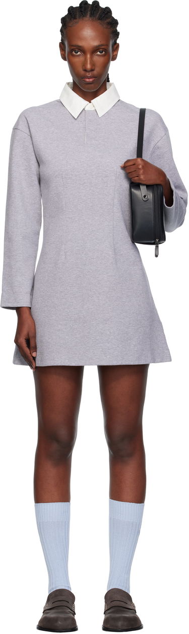 Klä JW Anderson JW Anderson Long Sleeve Polo Midi Dress Grå | JD0047-PG1845, 0