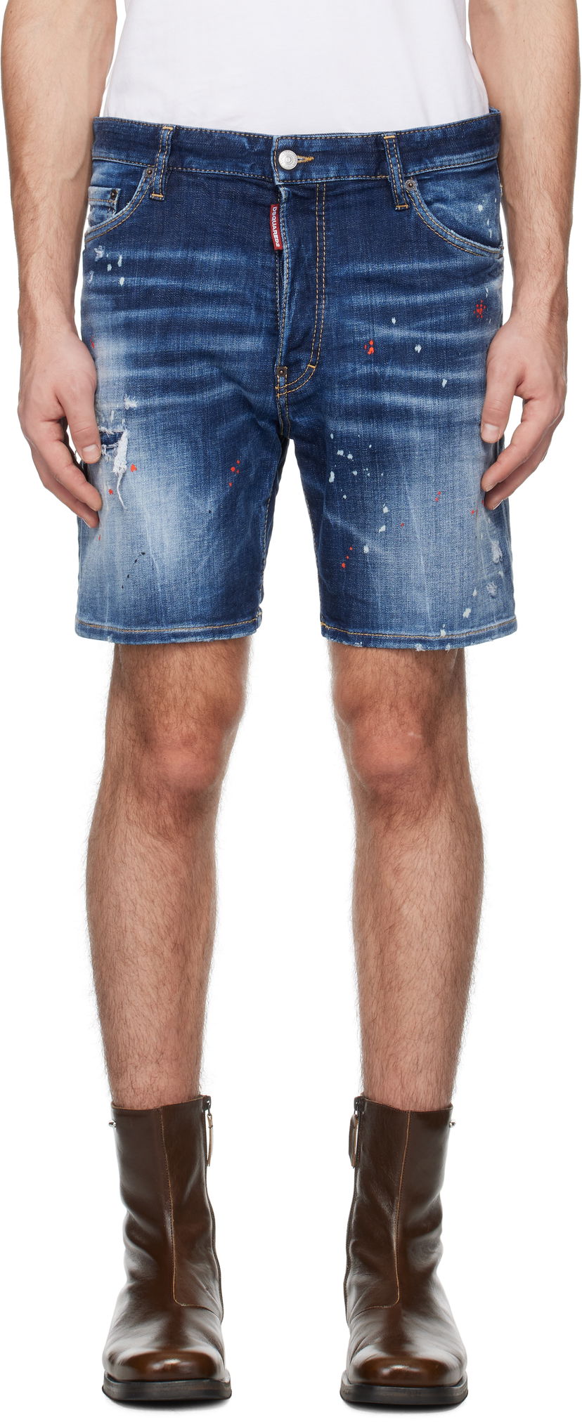 Shorts DSQUARED2 Dsquared2 Medium Easy Wash Denim Shorts Blå | S74MU0884_S30664