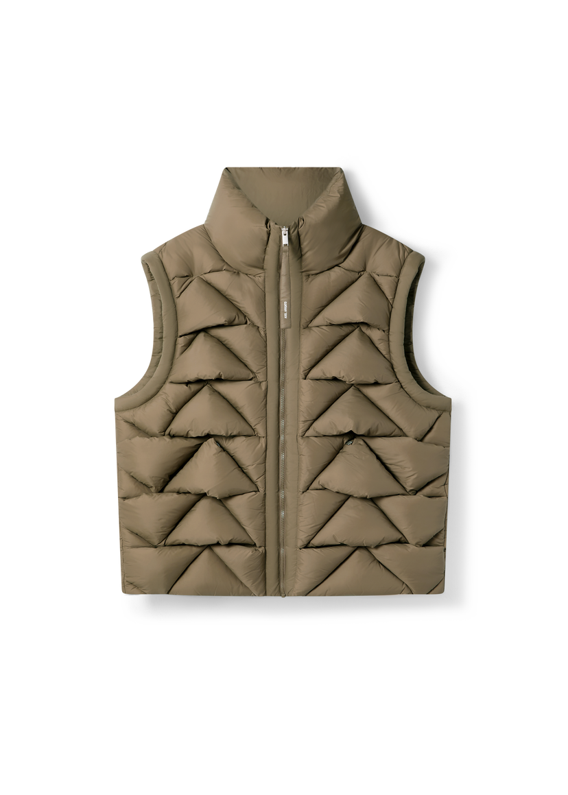 Väst AXEL ARIGATO Knit Geometric Quilted Puffer Vest Grön | A3126001