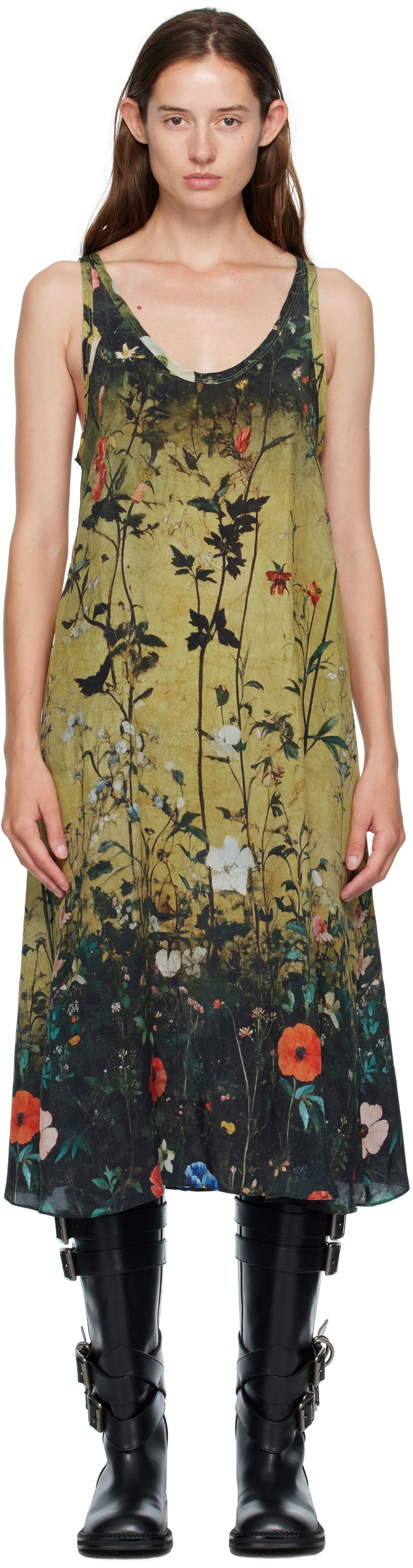 Klä R13 R13 Floral Print Tank Midi Dress Flerfärgad | R13WR296-R587A