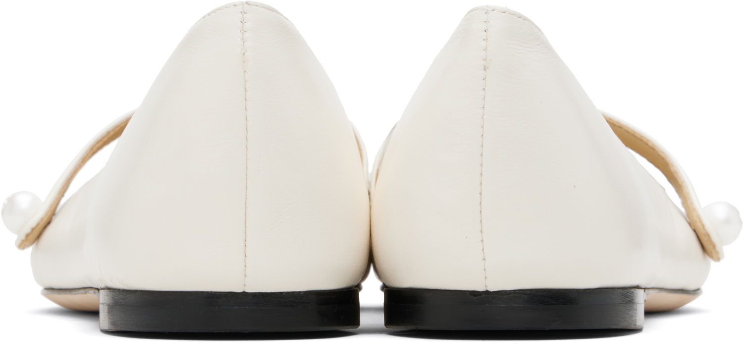 Sneakers och skor Jimmy Choo Jimmy Choo Elisa Ballerina Flats Vit | ELISA FLAT, 1