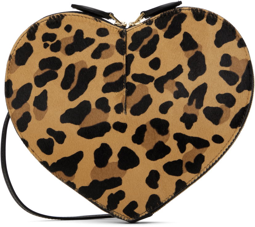 Handväska Alaïa Leopard Print Heart Shaped Shoulder Bag Brun | AA1P003CA329