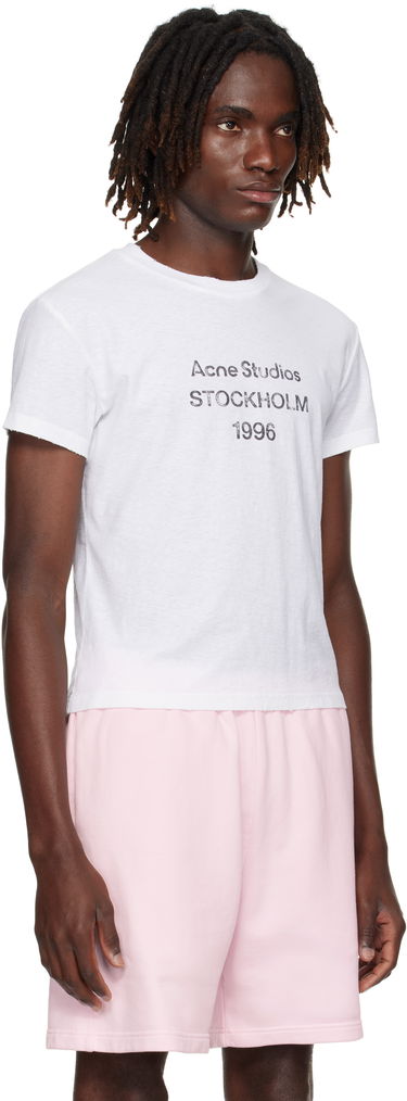 T-shirt Acne Studios Acne Studios Logo T-Shirt Vit | CL0397-, 4