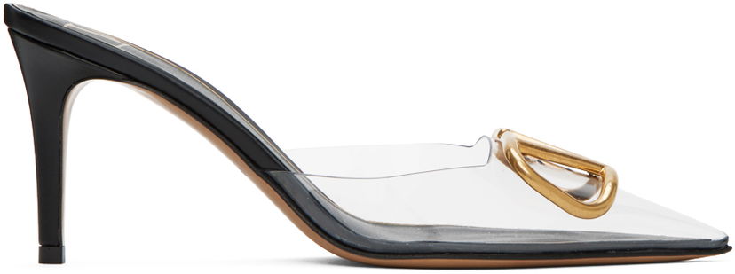 Sneakers och skor Valentino Valentino Garavani VLogo PVC and Leather Mules Svart | 2W2S0FQ2QJG