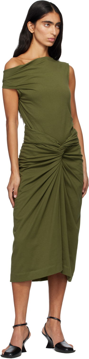 Kjol Dries Van Noten Dries Van Noten Knotted Jersey Midi Skirt Grön | 252-011112-2603, 3