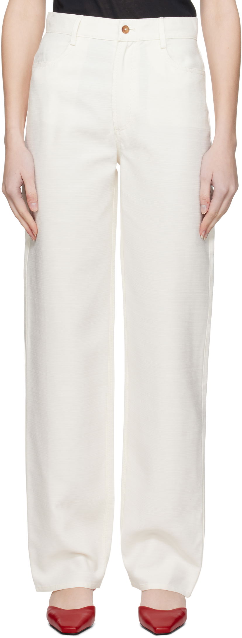 Byxor Loulou de Saison Loulou de Saison Ardea Trousers Vit | ARDEA