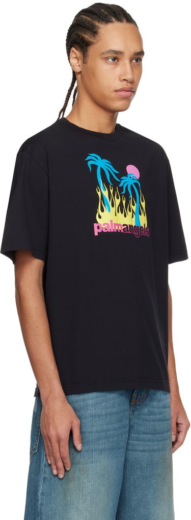 T-shirt Palm Angels Palm Angels Burning Oasi Graphic T-Shirt Svart | PMAA089S25JER0021084, 1