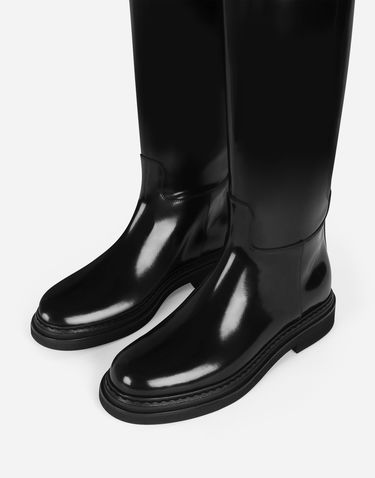 Tillbehör Dolce & Gabbana Dolce & Gabbana Calfskin Knee-High Boots Svart | CU1141A518580999, 3