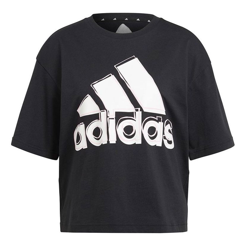 Crop top adidas Originals Short Sleeve T-Shirt with Big Logo Svart | HB5101