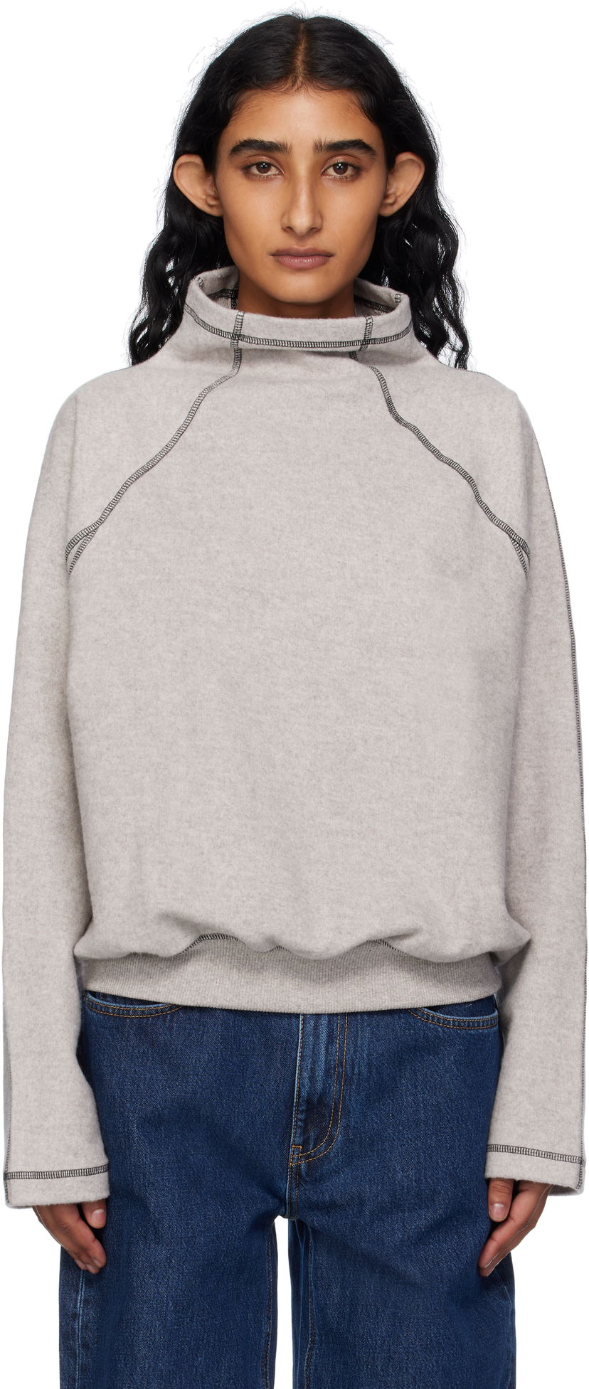 Sweater Baserange Baserange Fold Turtleneck Top Grå | PUFOT-RCF-AU25