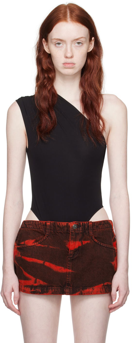 Kropp Miaou Miaou Jade One Shoulder Bodysuit Svart | 6005VCJBLK
