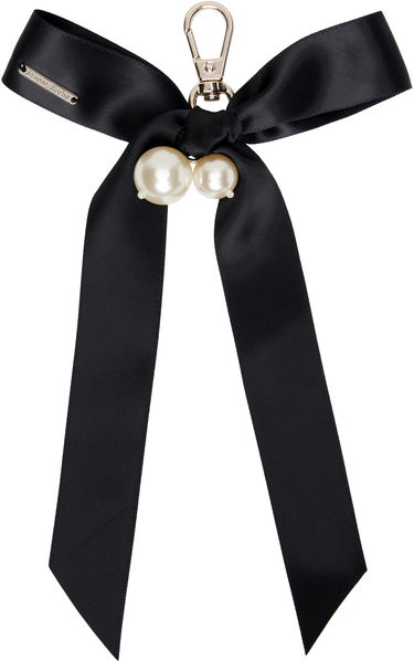 Nyckelringar Simone Rocha Simone Rocha Bow & Pearl Bag Charm Keychain Svart | KEYCHAIN3 0904, 0