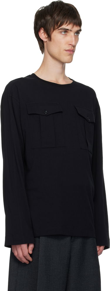 T-shirt Dries Van Noten Dries Van Noten Long Sleeve Two Flap Chest Pocket T-shirt Vit | 252-021107-2600, 4