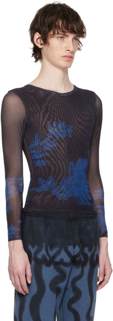 T-shirt Collina Strada Collina Strada Cardio Floral Mesh Long Sleeve T-Shirt Svart | XX3341, 1