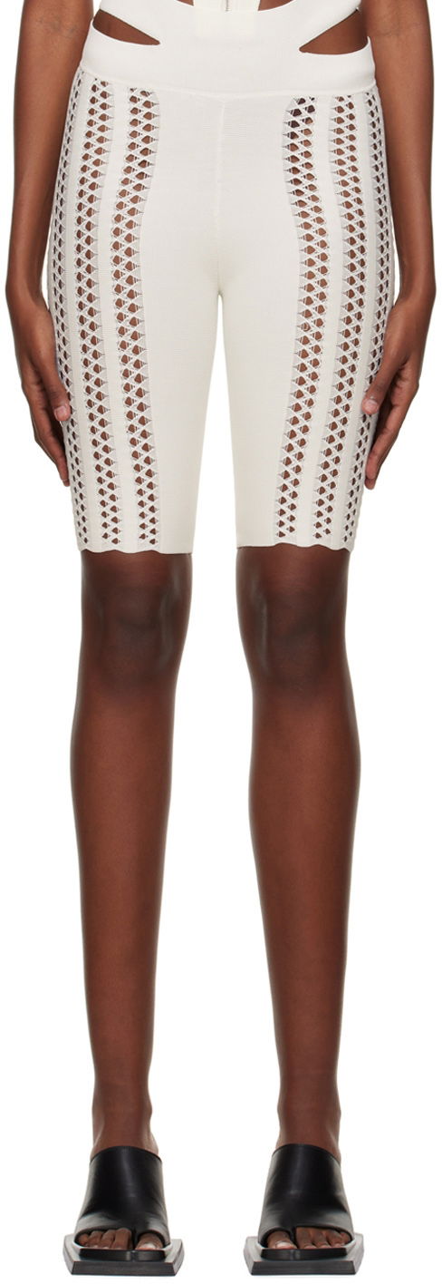 Damasker Dion Lee Column Cutout Knit Shorts Vit | A7616P22