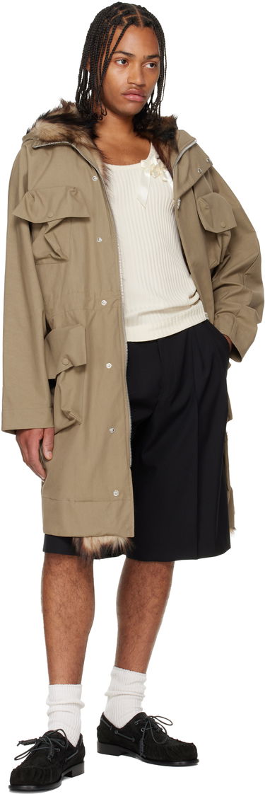 Parkas Simone Rocha Simone Rocha Multi Pocket Faux Fur Lined Parka Coat Beige | 2078B 1267, 3