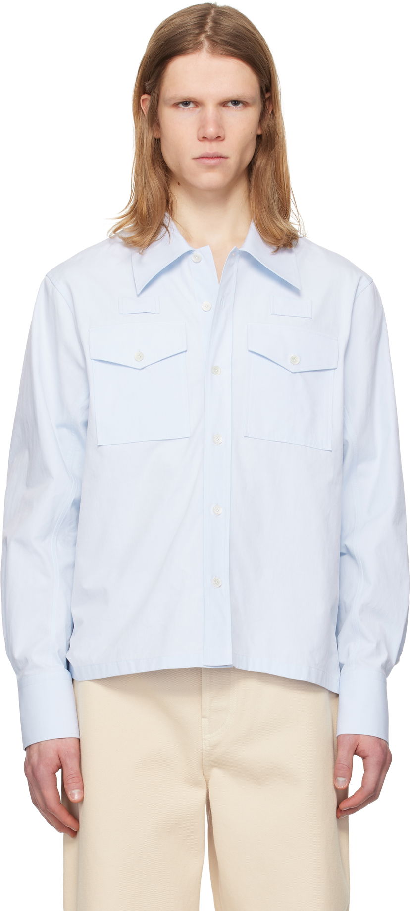 Skjorta LANVIN Lanvin Loose-Fit Utility Shirt Blå | RM-SI0012-6043-P25