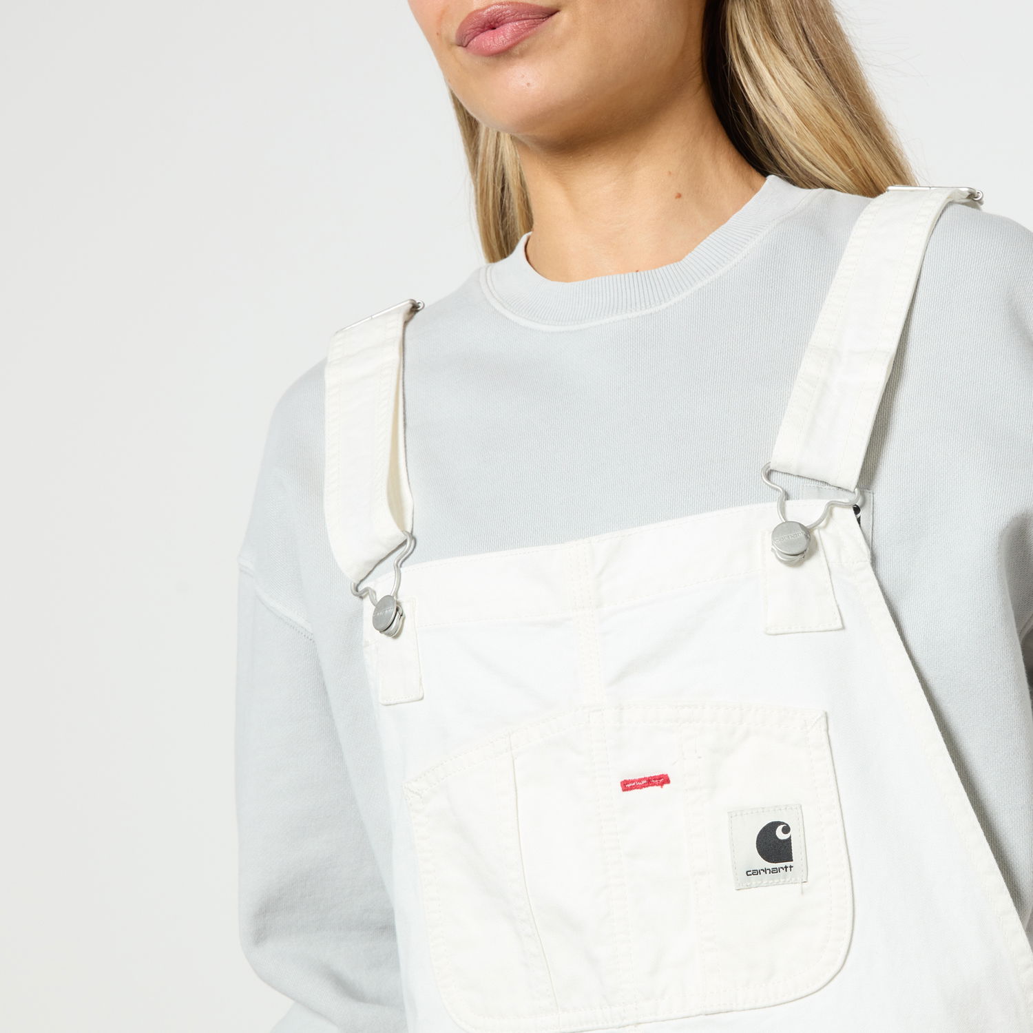 Byxor Carhartt WIP Bib Newcomb Drill Denim Dungarees Vit | I026561, 0