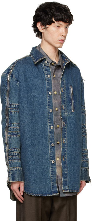 Skjorta Feng Chen Wang Feng Chen Wang Zip Denim Jacket Blå | FUF18SR03, 1