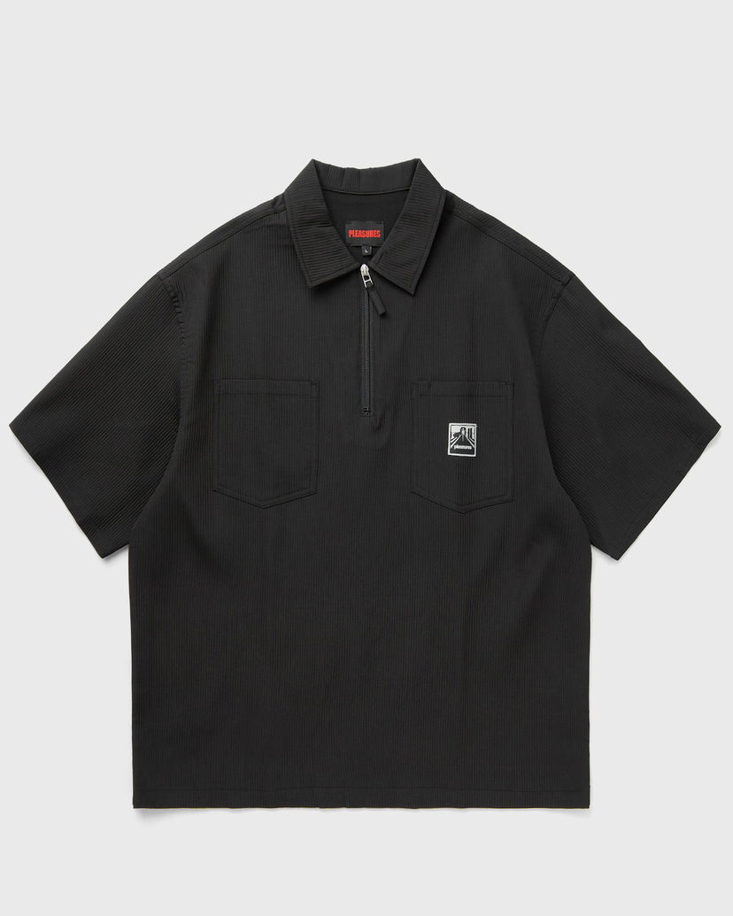 Polotröja Pleasures Pleasures Electron Zip Pique Polo Shirt Svart | P25SP023-BLACK