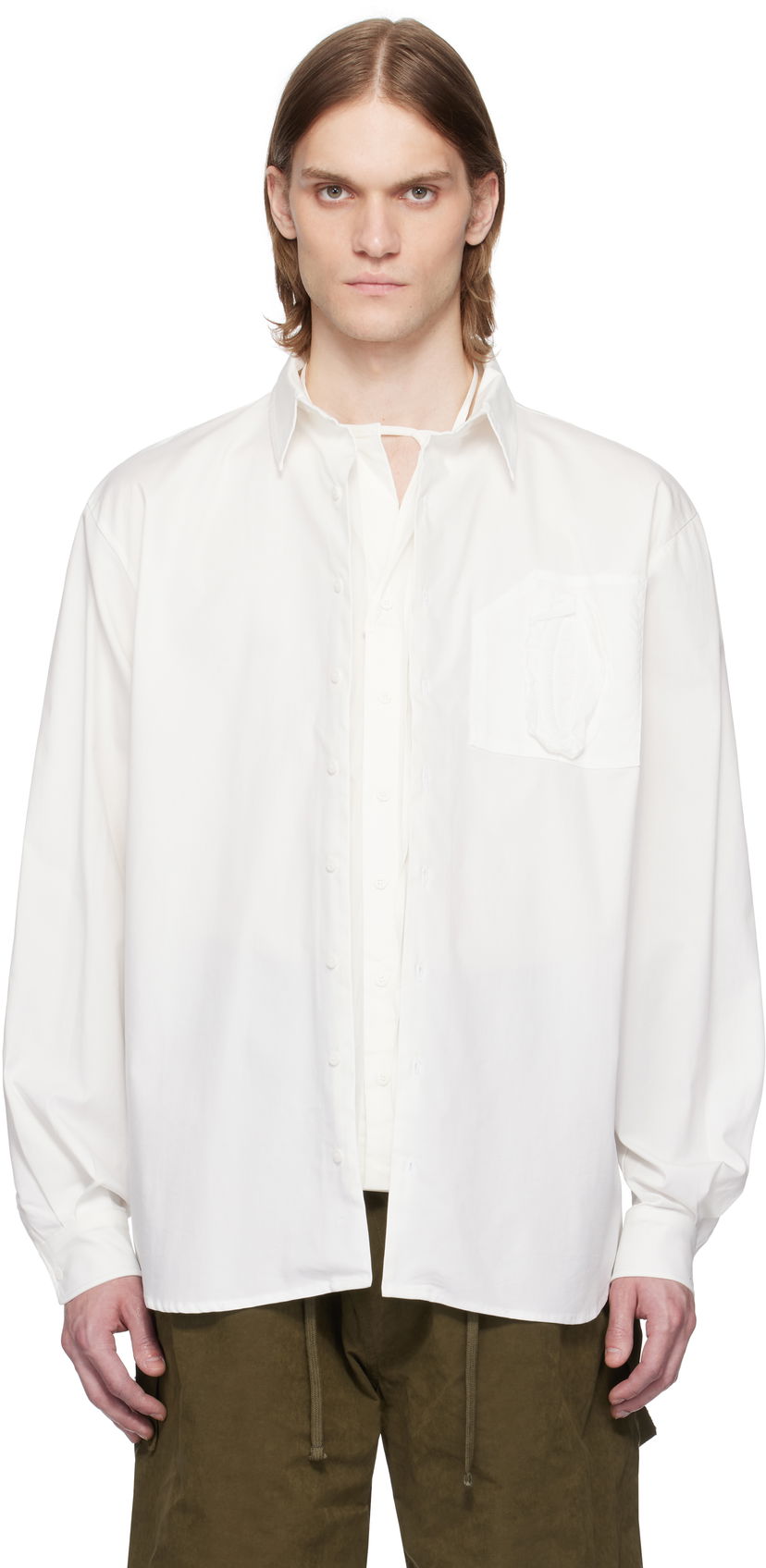 Skjorta Ottolinger Ottolinger Oversized Shirt Vit | 111-400311-01