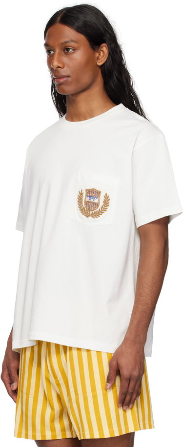 T-shirt Bode Bode Sportsman Patch Pocket T-Shirt Vit | MRS25CS060, 3