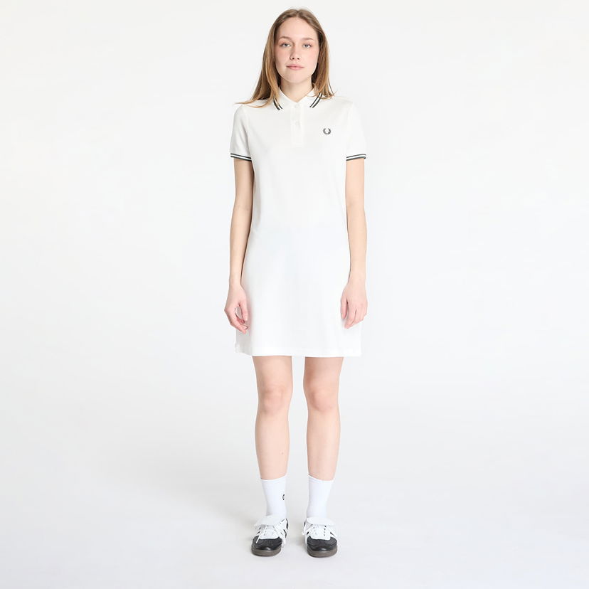Klä Fred Perry Fred Perry Twin Tipped Polo Dress Vit | D3600 Y73