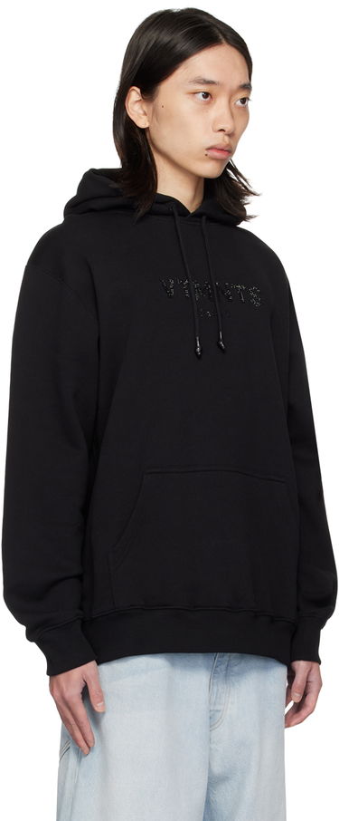 Sweatshirt VETEMENTS Crystal Logo Hoodie Svart | VL22HD300B, 1