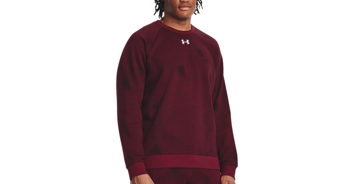 Sweatshirt Under Armour Rival Fleece Printed Crew Sweat Bourgogne | 1379756-600, 1