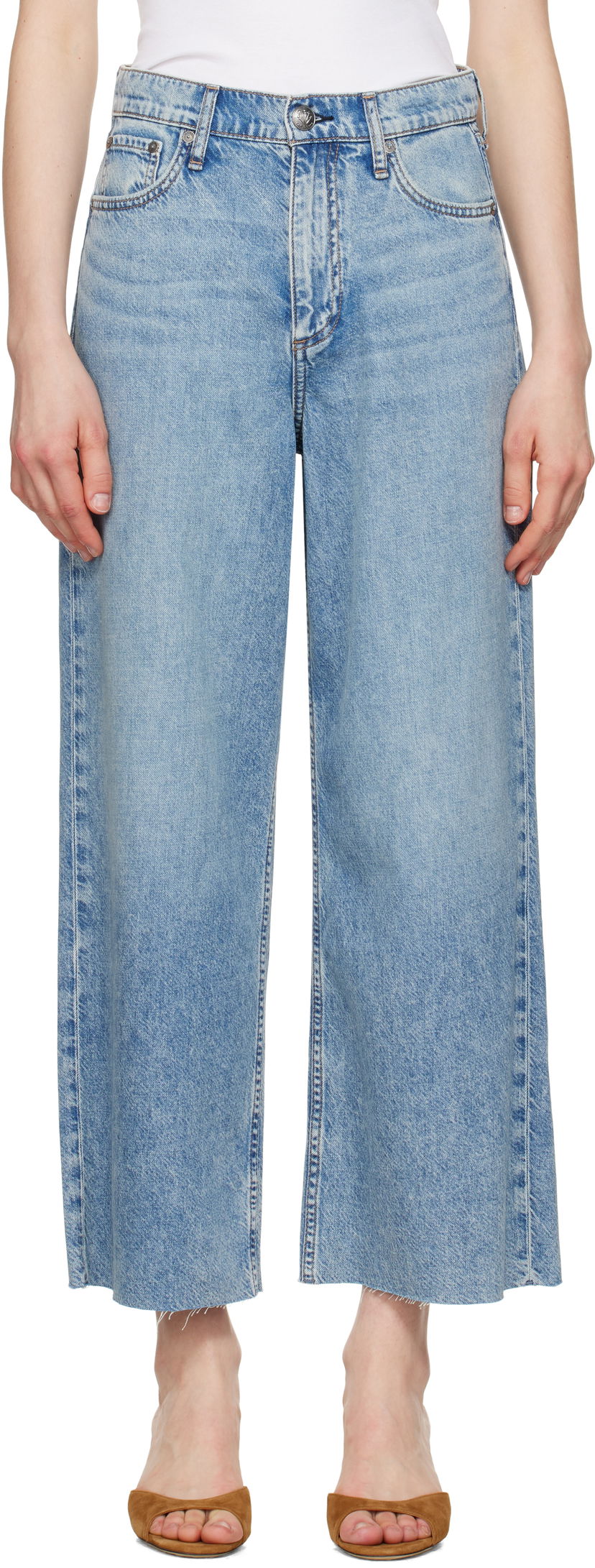 Jeans rag & bone Rag & Bone Featherweight Andi Ankle-Length Jeans Blå | WDD25S2914FWBC