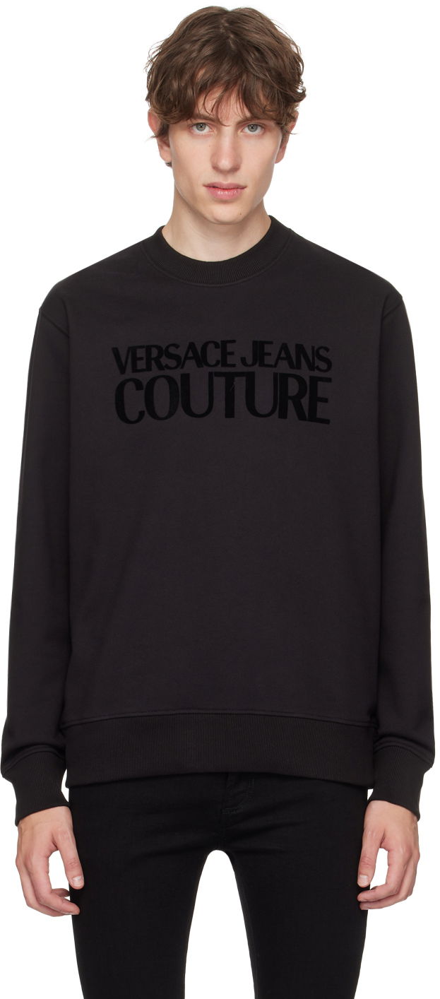 Sweatshirt Versace Jeans Couture Flocked Sweatshirt Svart | E75GAIT03_ECF06T, 0