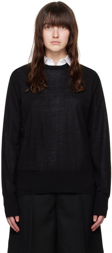 Sweater TOTEME Crewneck Knit Sweater Svart | 243-WRT0346-YA0084, 0