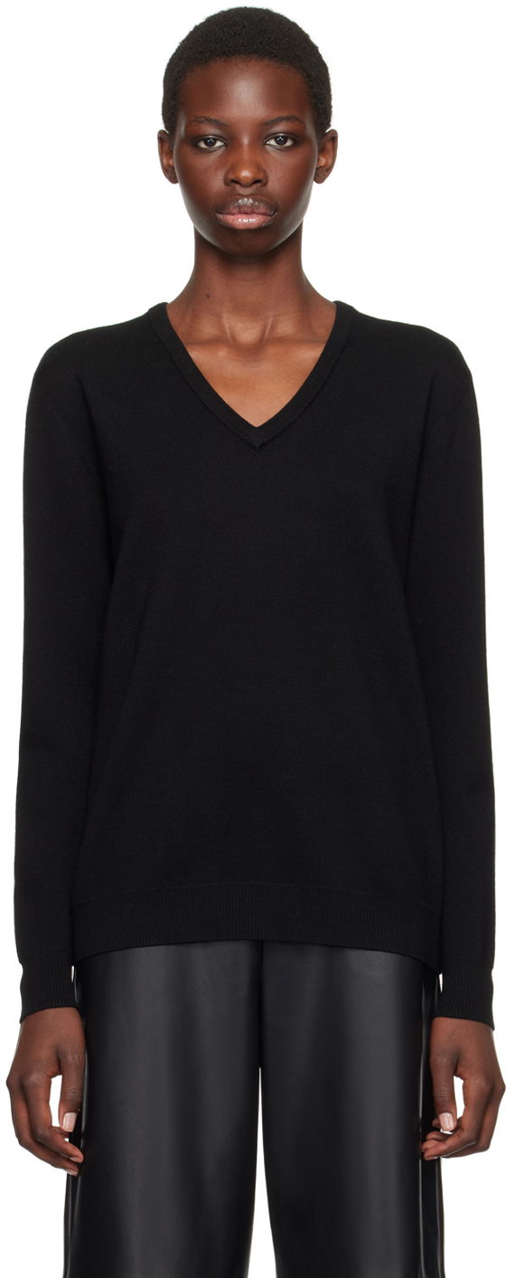 Sweater Max Mara V-Neck Sweater Svart | 2421366122600 MM12120