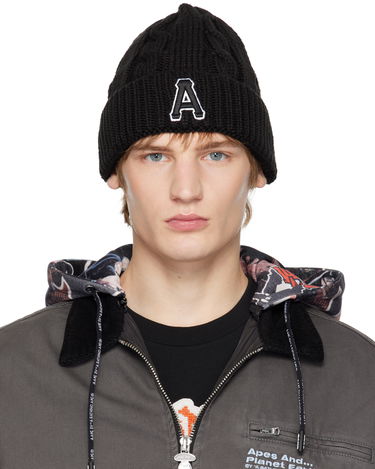 Mössa AAPE by A Bathing Ape A Bathing Ape Aape Main Knit Beanie with Logo Svart | AAPHTM5288XXNBKX, 0