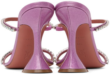 Skovård Amina Muaddi Amina Muaddi Gilda Crystal-Embellished Heeled Sandals Purpur | GILDA SLIPPER CL GLITTER, 1