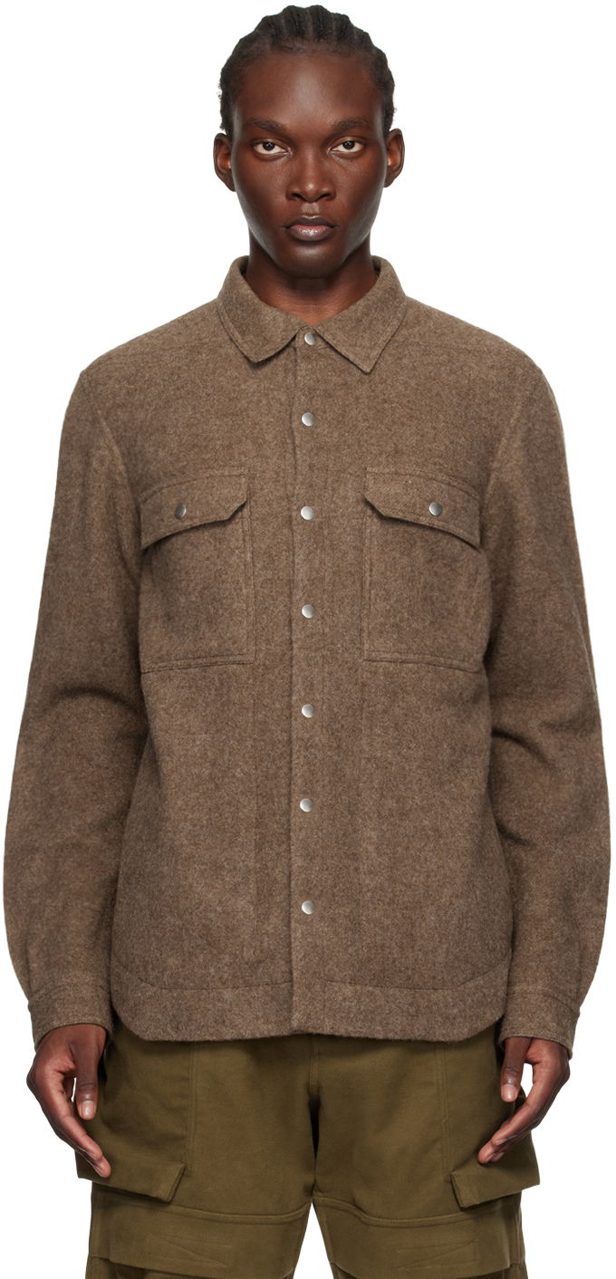 Skjorta Rick Owens Spread Collar Shirt Jacket Brun | RU02D6729 WLD