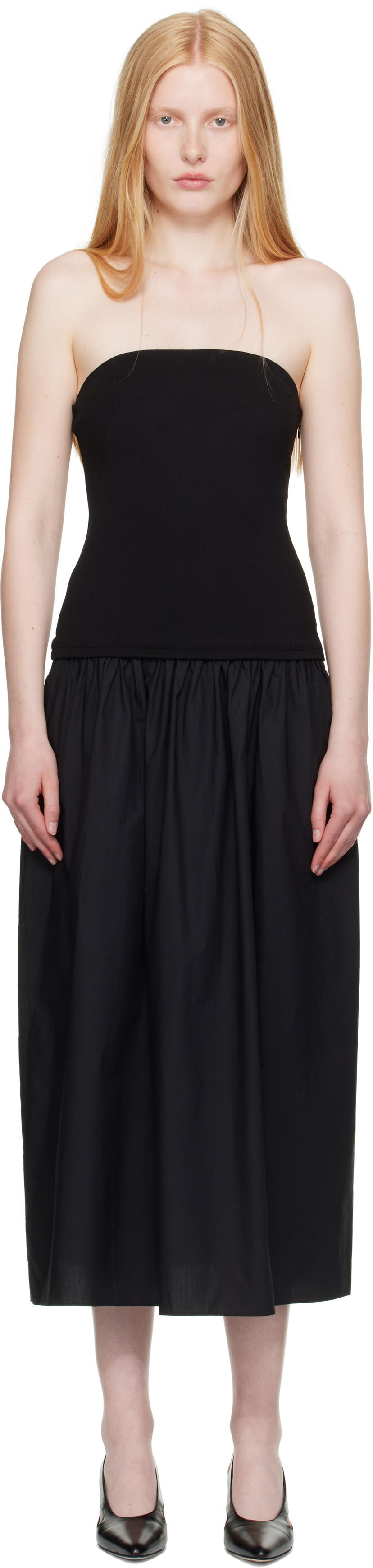 Klä rag & bone rag & bone Irina Mixed-Media Midi Dress Svart | WAC25P3017D817