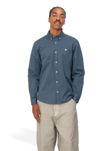 Skjorta Carhartt WIP L/S Madison Shirt "Ore / Wax" Mörkblå | I023339_1RE_XX