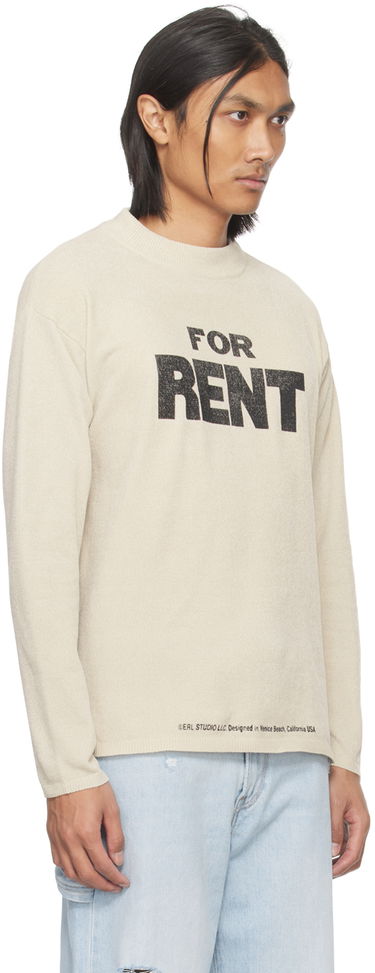 Sweatshirt ERL Printed Crewneck Sweatshirt Beige | ERL07N026, 3