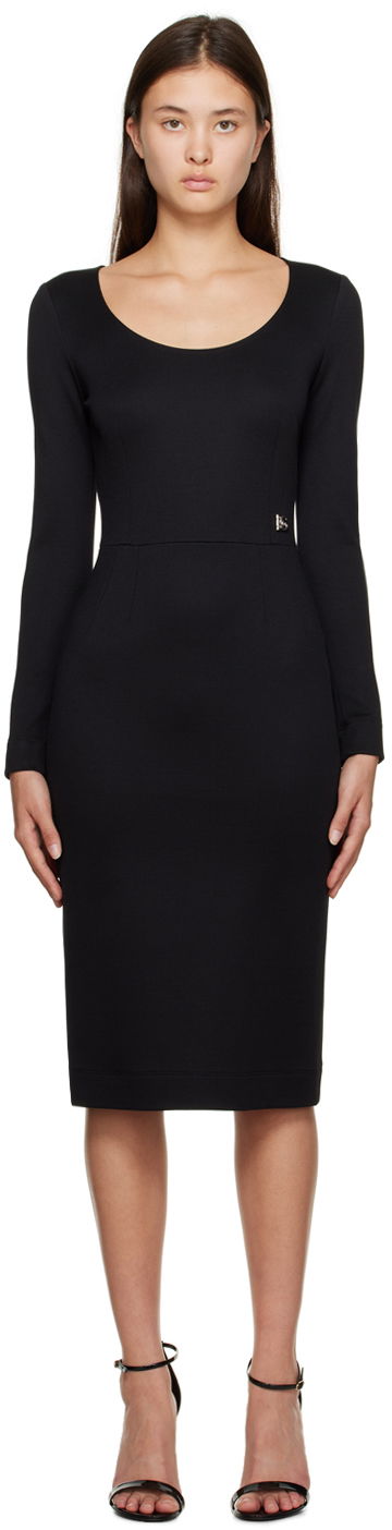 Klä Dolce & Gabbana Black Milano Midi Dress Svart | F6ARMT FUGPN