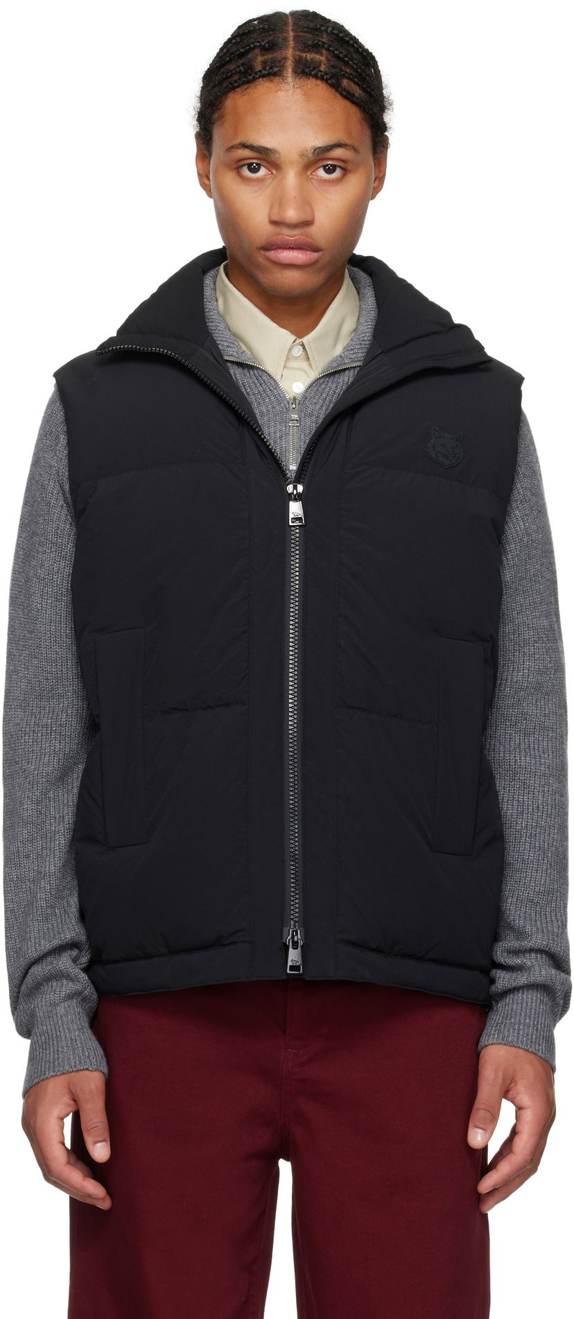Väst MAISON KITSUNÉ Sleeveless Down Puffer Vest Svart | NM02202WQ4032