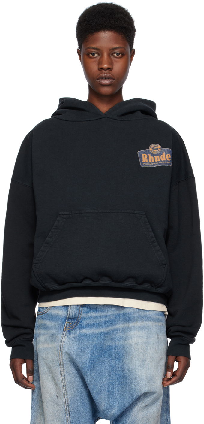 Sweatshirt Rhude Grand Cru Hoodie Svart | RHPS24HO02012610